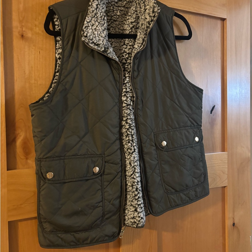 Quilted Vest with Sherpa Lining